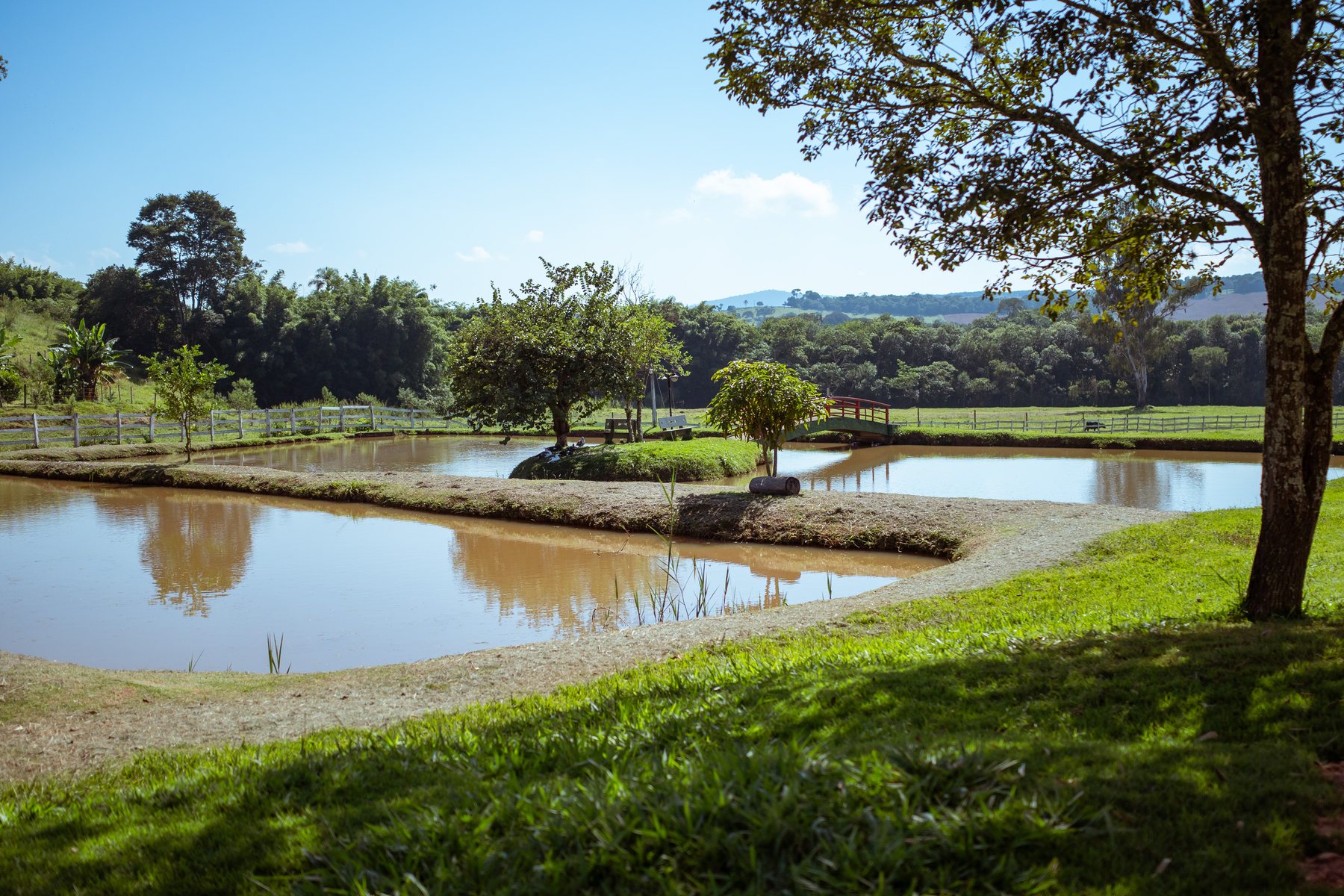 Lago cercado pelas montanhas de Minas Gerais
